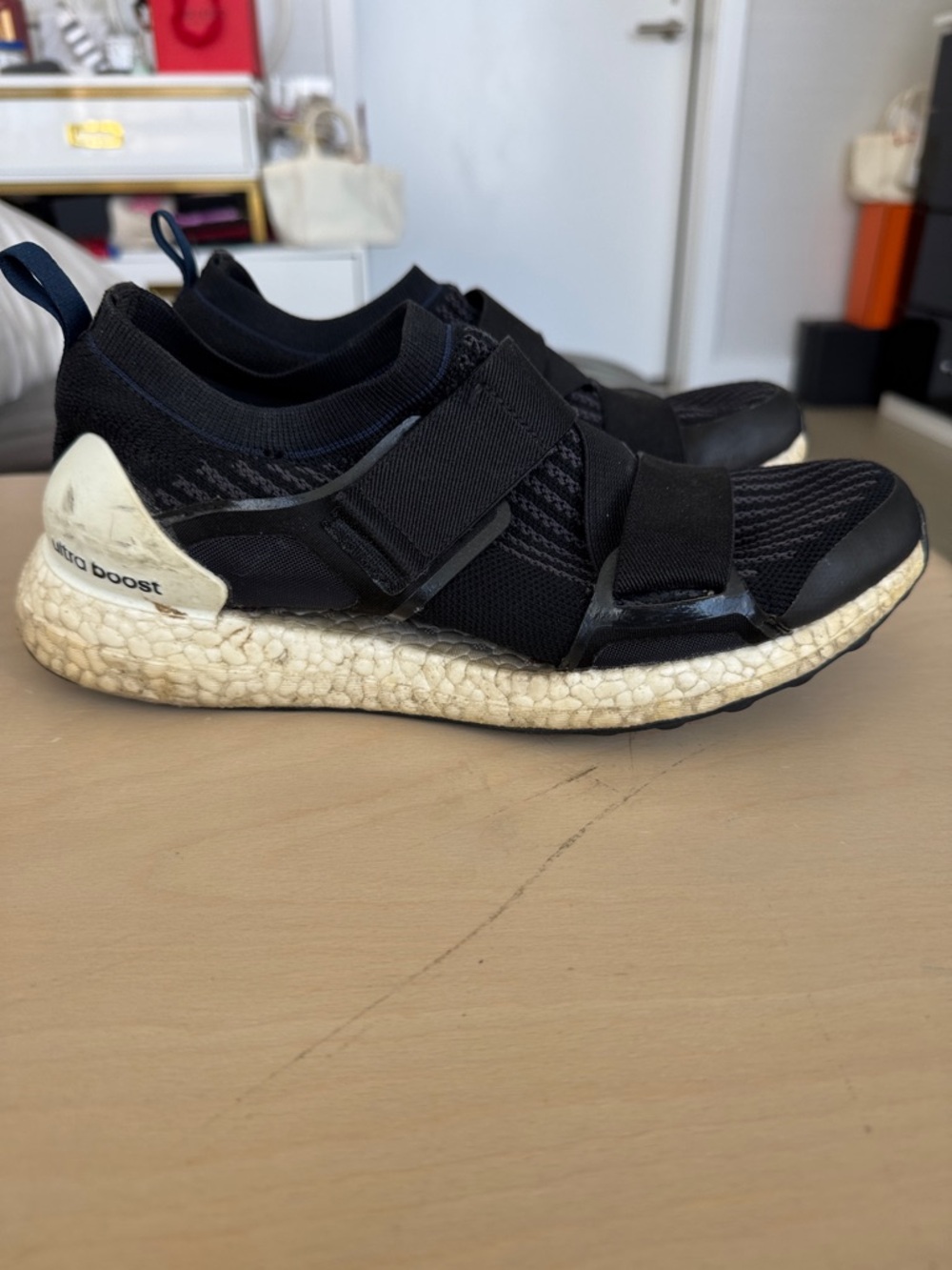 Adidas x Stella McCartney Black Knit Slip-On ultra Boost Sneakers